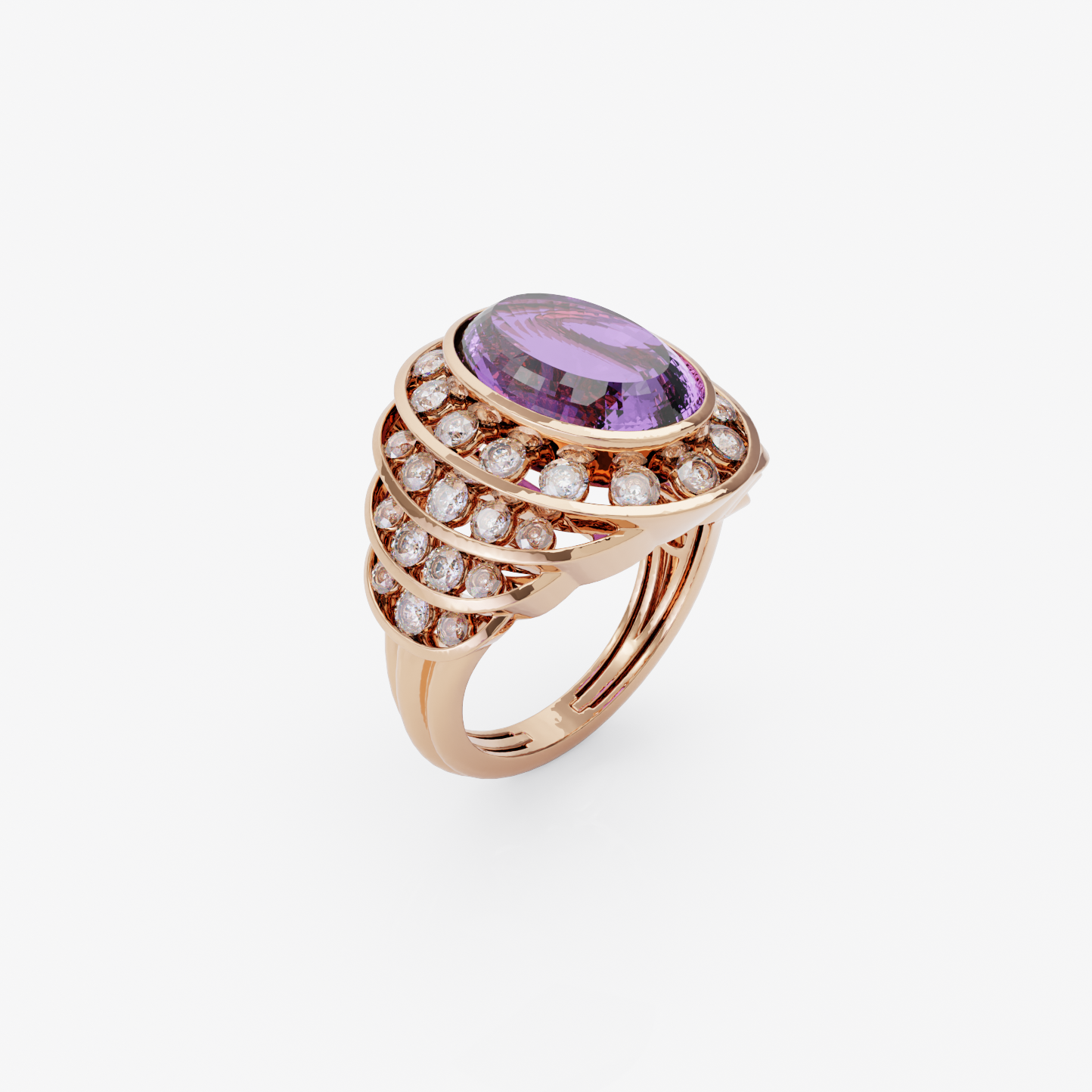 Amethyst Cascade Ring