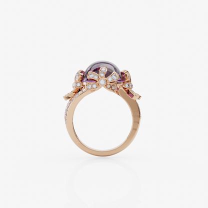 Lavender Bloom Diamond Ring