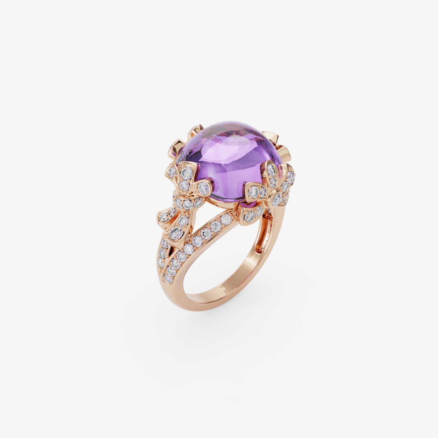 Lavender Bloom Diamond Ring