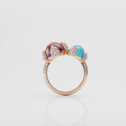 Duo Gemstone Flair Ring