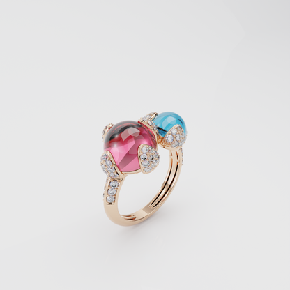Duo Gemstone Flair Ring