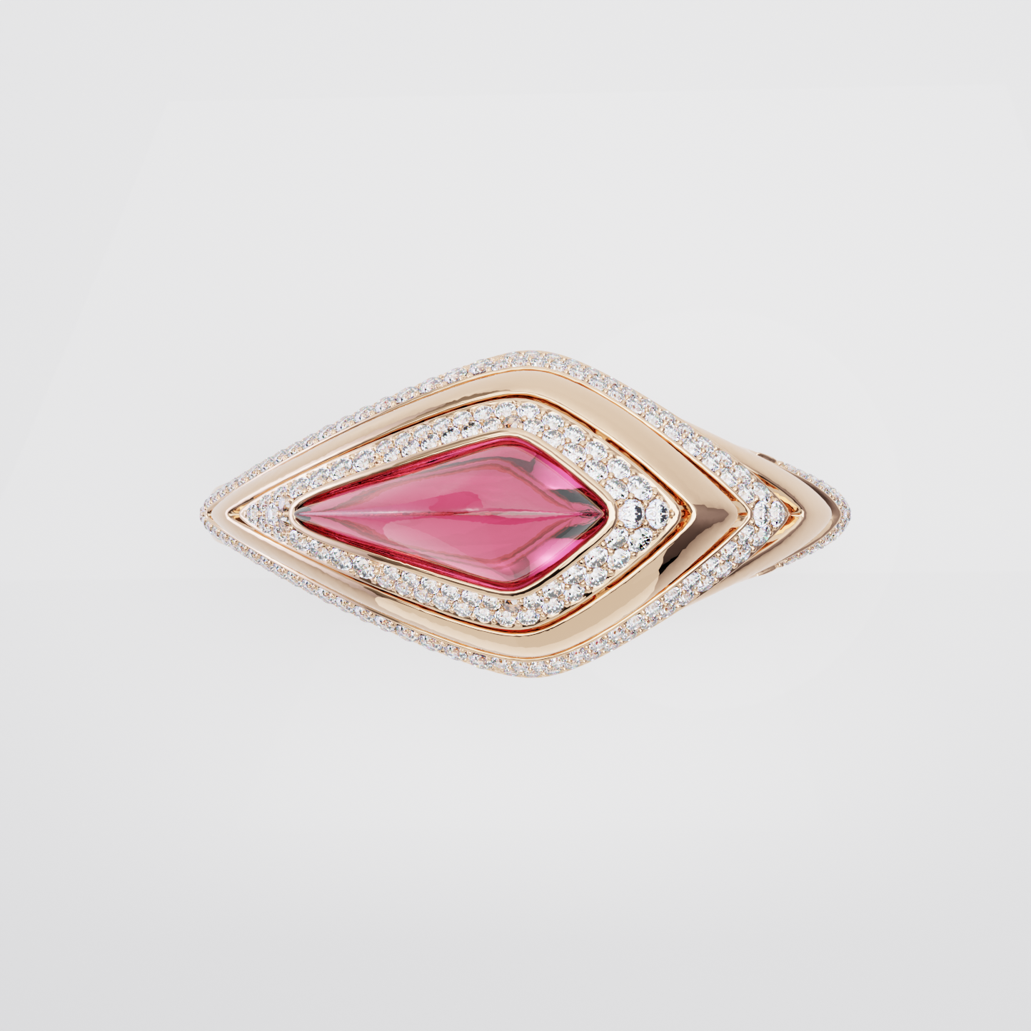 Rubellite & Diamond Bangle, Rose Gold