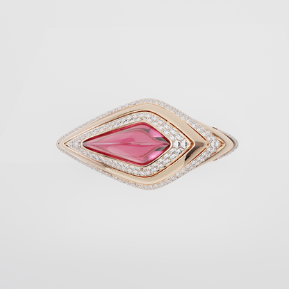 Rubellite & Diamond Bangle, Rose Gold