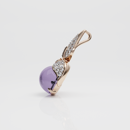 Amethyst & Diamond Pendant, Rose Gold - 3