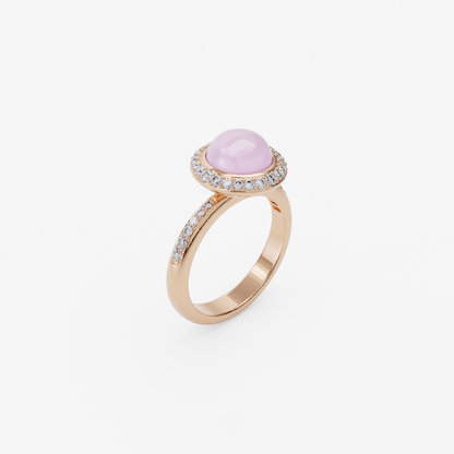 Pink Opal & Diamond Ring, Rose Gold