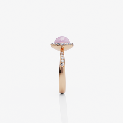 Pink Opal & Diamond Ring, Rose Gold