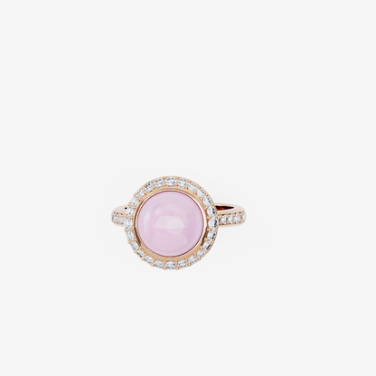 Pink Opal & Diamond Ring, Rose Gold