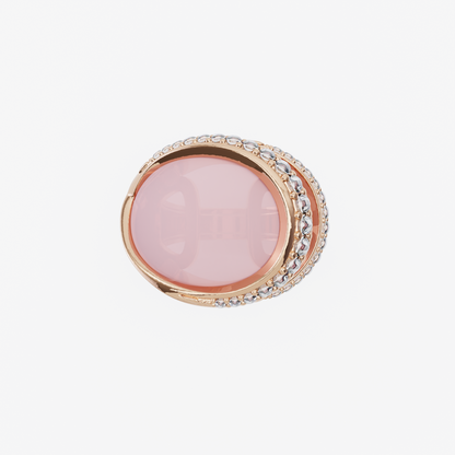 Pink Quartz & Diamond Ring, Rose Gold