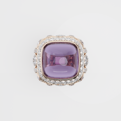 Regal Amethyst Crown Ring