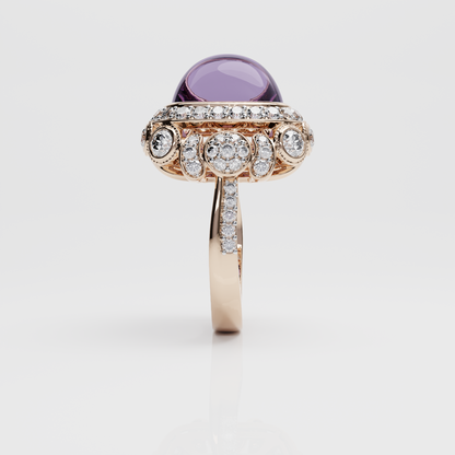 Regal Amethyst Crown Ring