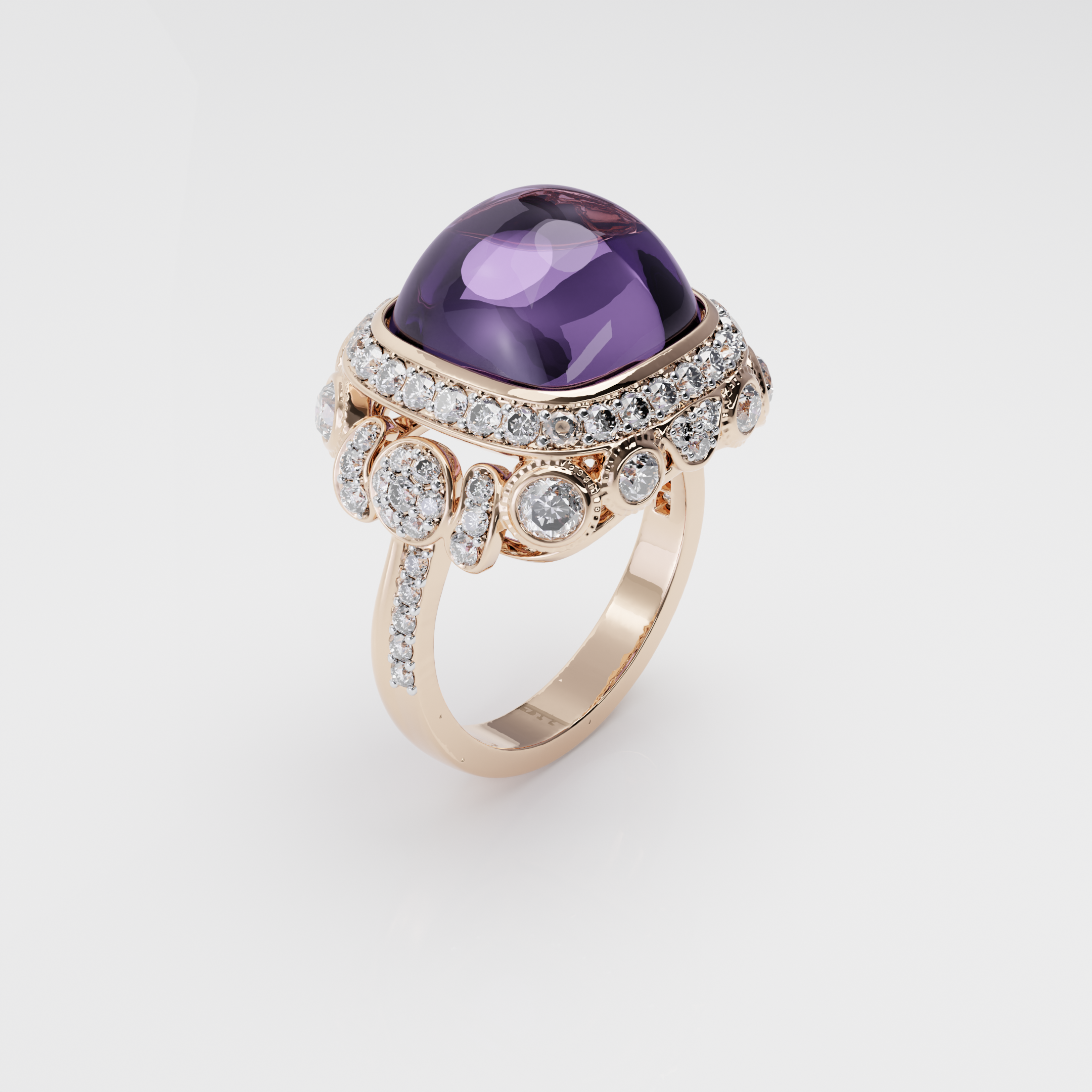 Regal Amethyst Crown Ring