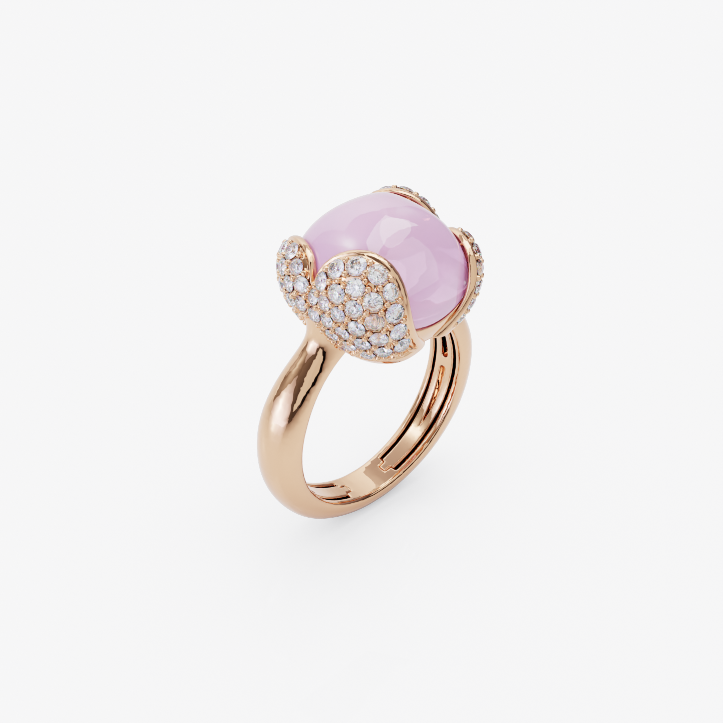 Pink Quartz Blossom Ring