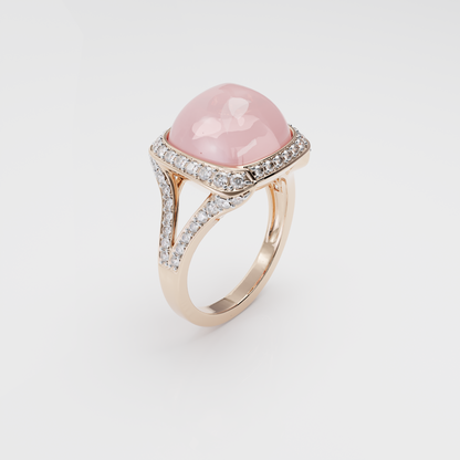 Blush Quartz Embrace Ring